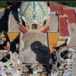 Daños a la cúpula de la Iglesia de los Remedios de Cholula tras el terremoto de septiembre de 2017