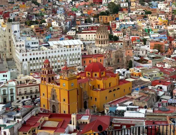 La ciudad de Guanajuato desde el aire