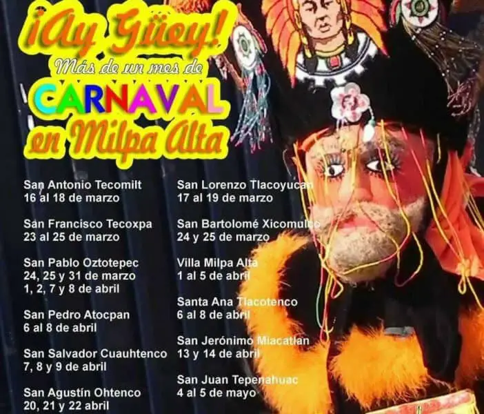 Calendario de Carnavales en Milpa Alta 2018