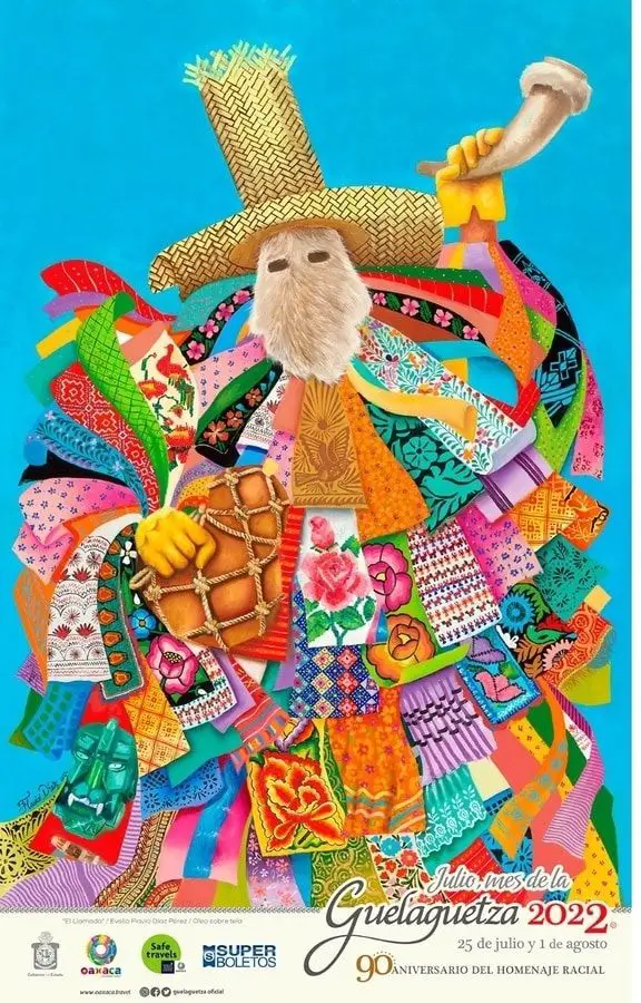 Cartel promocional de la Guelaguetza 2022