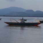 Pescadores en el lago de Pátzcuaro, Michoacán