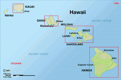 Mapa de Hawái