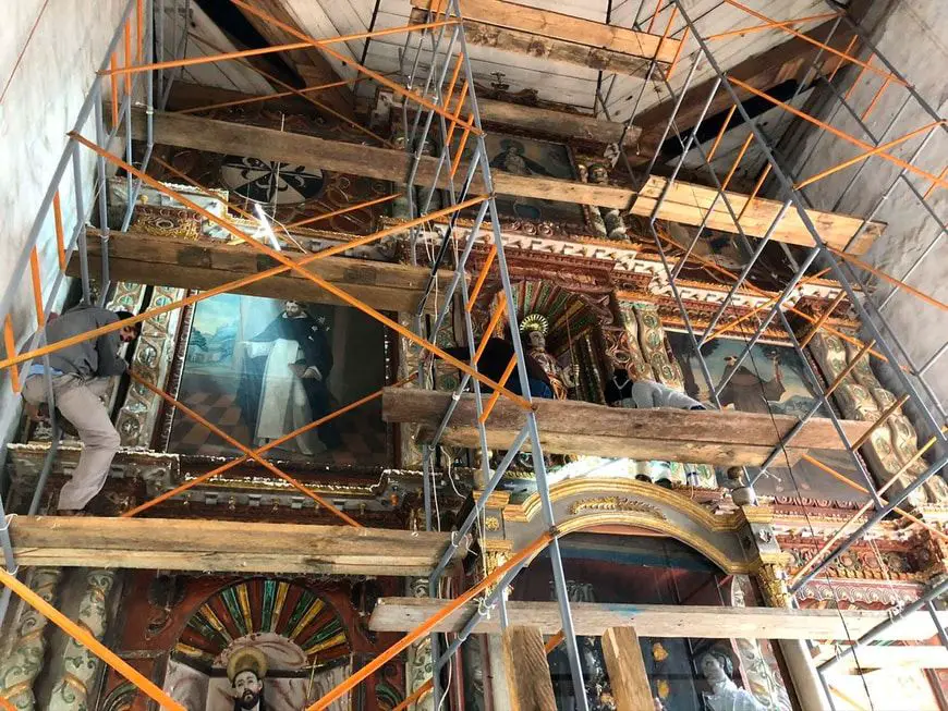 INAH Restauración del retablo de la iglesia de San Felipe Ecatepec