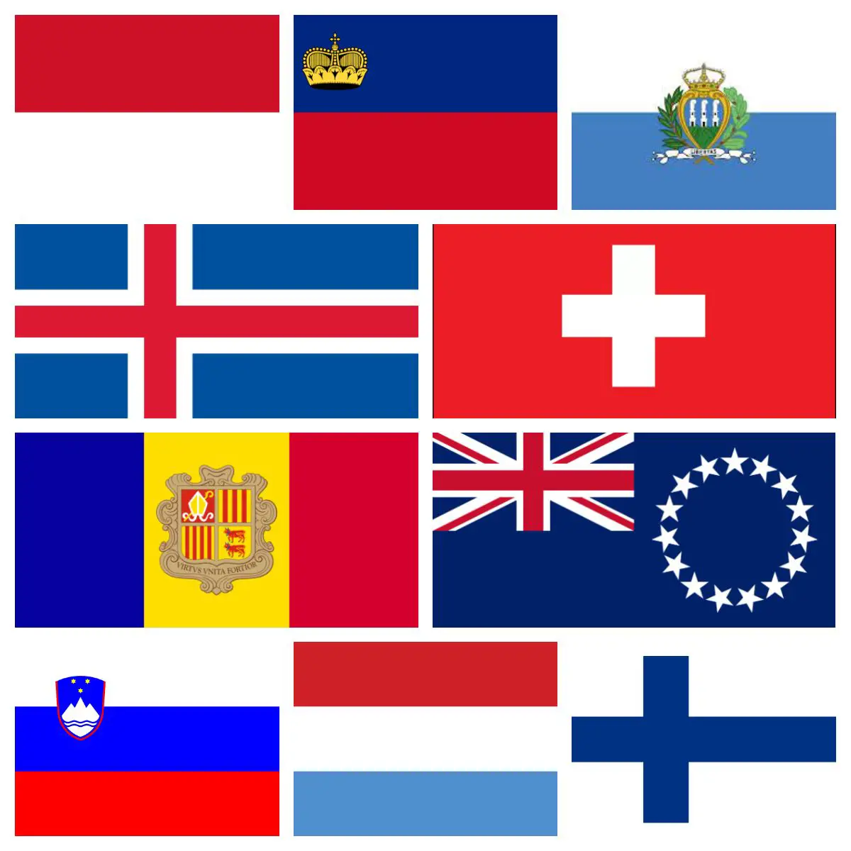 Banderas de los países más seguros del mundo 2023