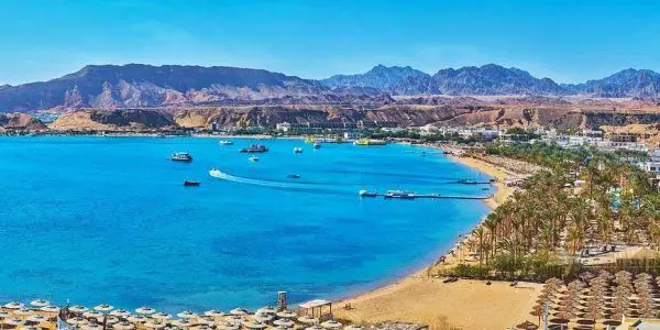 Vista del mar Rojo desde Sharm el-Sheij