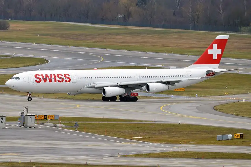 Avión de Swiss Air, la aerolínea de Suiza