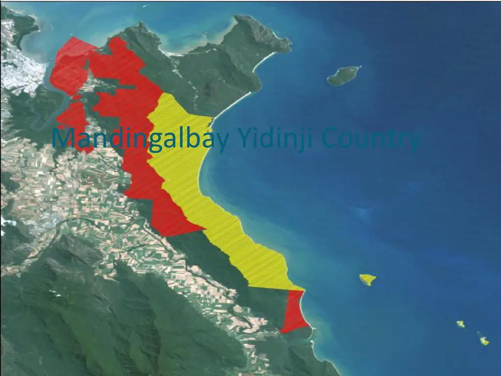 Mapa del territorio de los aborígenes Yidindji